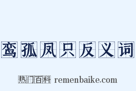鸾孤凤只反义词是什么意思的图片